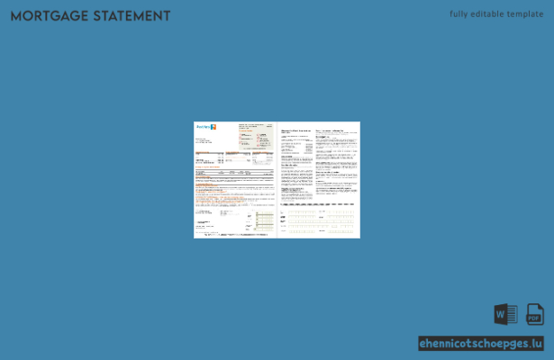 USA California Southland Credit Union Hypothekenabrechnung in Word- und PDF-Format, 2 Seiten, Beispielvorschau